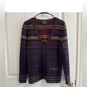 EUC PENDLETON MERINO WOOL  Multicolor Patterned CARDIGAN